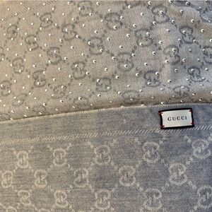 Gucci Gray Monogram and Dot Scarf